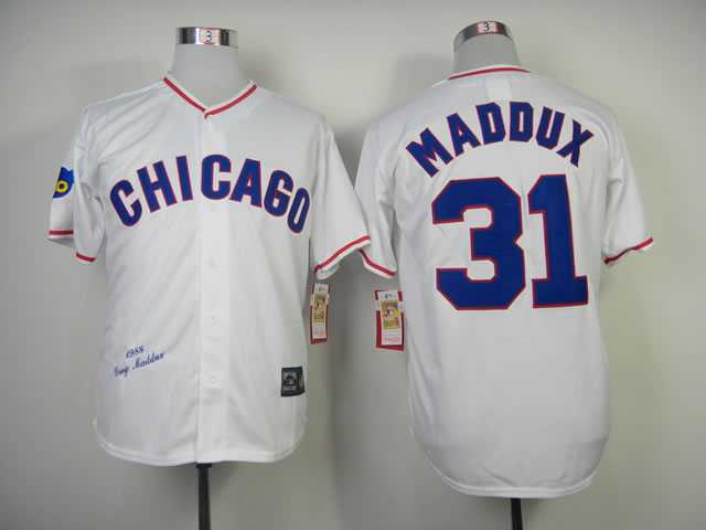 Chicago Cubs #31 Greg Maddux White 1988 Majestic Mitchell And Ness Throwback Stitched MLB Jersey Sanguo,We sell and wholesale Chicago Cubs #31 Greg Maddux White 1988 Majestic Mitchell And Ness Throwback Stitched MLB Jersey Sanguo on line form chian!